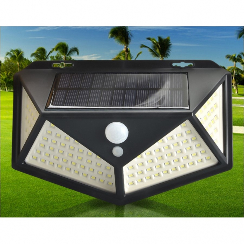 Solar light outdoor 100 LED 4 Side / 3 Mode / Motion / No wire required