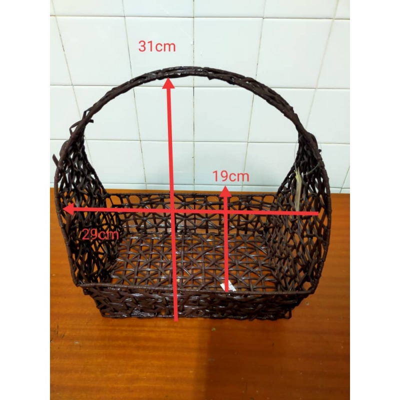 [READY STOCK] Special dengan Plastic Campur Besi Basket Flower Rectangle Shape ( BA 19 )