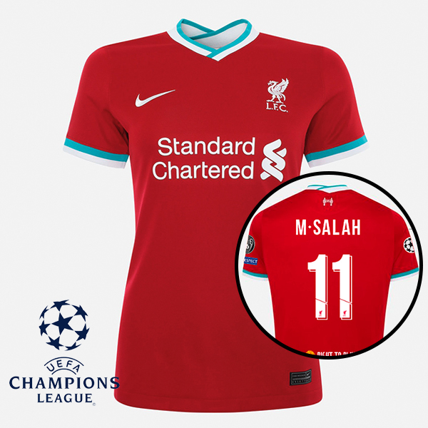 Liverpool Women Home Season 20/21 Fans Issue Jersey with UCL #11 M.SALAH + Patch Printing