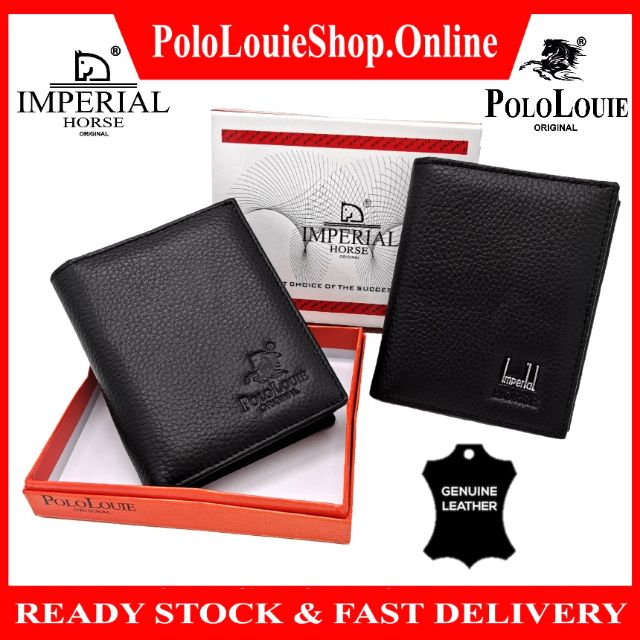 🔥Original Polo Louie Genuine Cow Leather Short Trifold Men Wallet Card Purse Smart Luxury