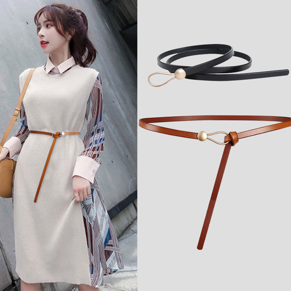 (狐狸姬)Fox Ji, Jin Wei leather knotted belt female thin belt