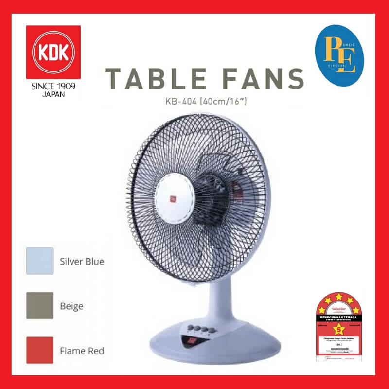 KDK Electric Table Fan 16\'+String.fromCharCode(34)+\' / 40cm - KB-404 (Random Color)