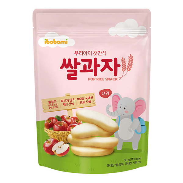 ibobomi baby rice crackers-apple flavor (30g)