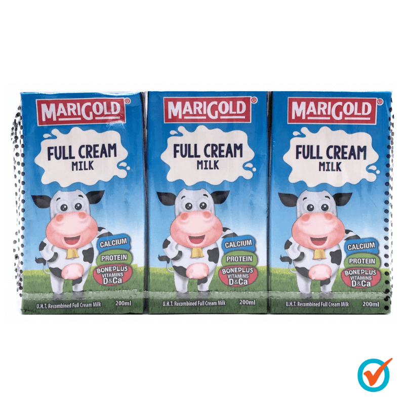 Marigold UHT Milk 3 x 200ml Full Cream