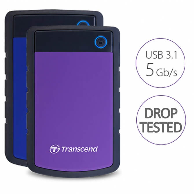 Transcend StoreJet 25H3 External Portable Hard Drive (1TB / 2TB / 4TB)