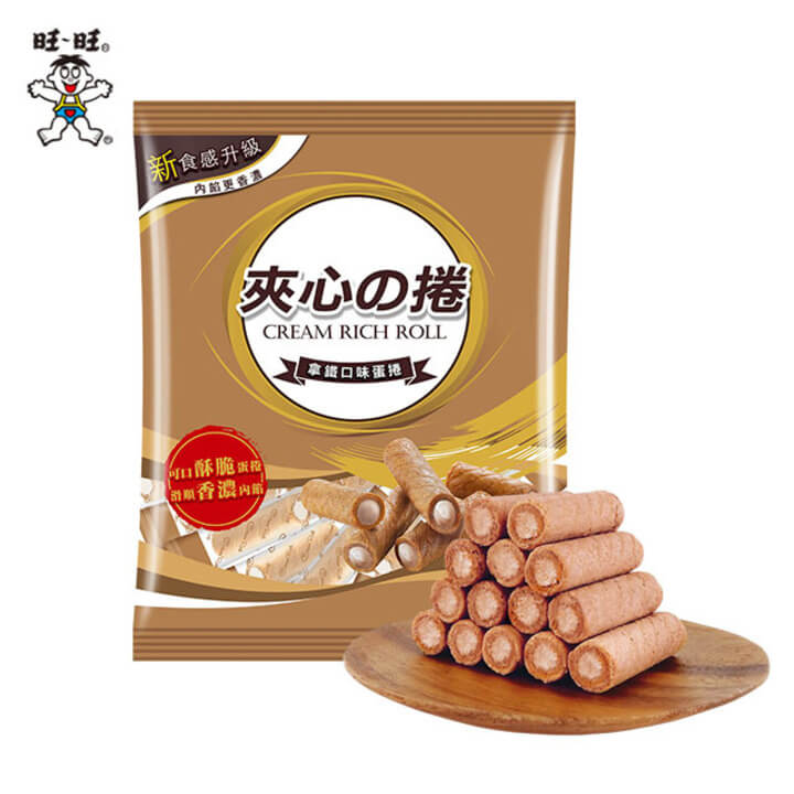 【旺旺】夾心捲(拿鐵口味蛋捲) 185g