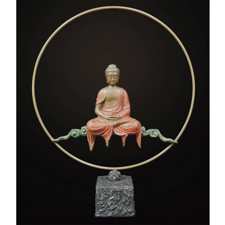 (開運陶源)Amitabha (Sanbao Buddha) *Pufu Sketch Series~ Ziwen teacher limited original bronze sculpture