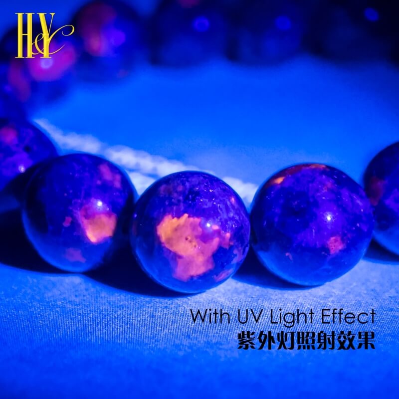 [H & Y] 8mm Natural Yooperlite Glow Stone Bracelet Natural Gemstones