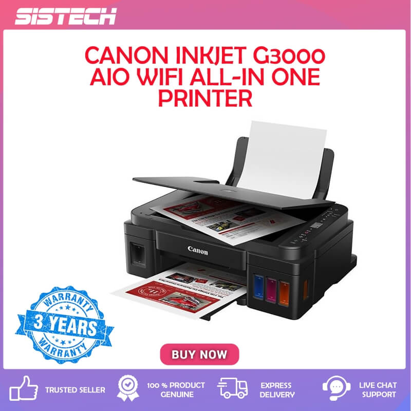 Canon Pixma G3000 All In One Printer ( Print / Scan / Copy / Wifi )