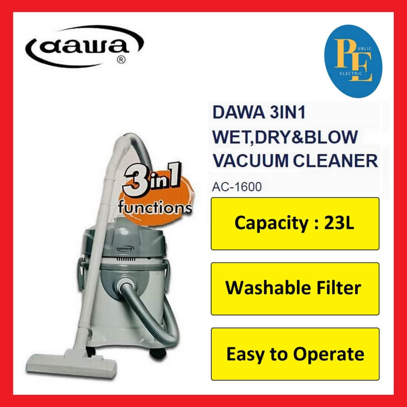 Dawa 23L Wet / Dry / Blow 3 In 1 Vacuum Cleaner - AC-1600