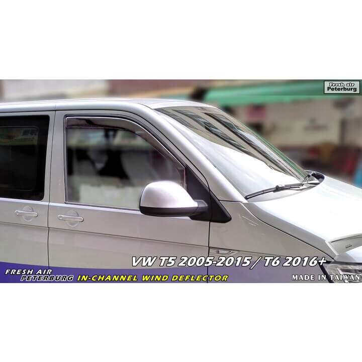 【Fresh air Peterburg】 In-channel Window Visor for VW T5 / Multivan / Carvelle 2005-2015 2pcs