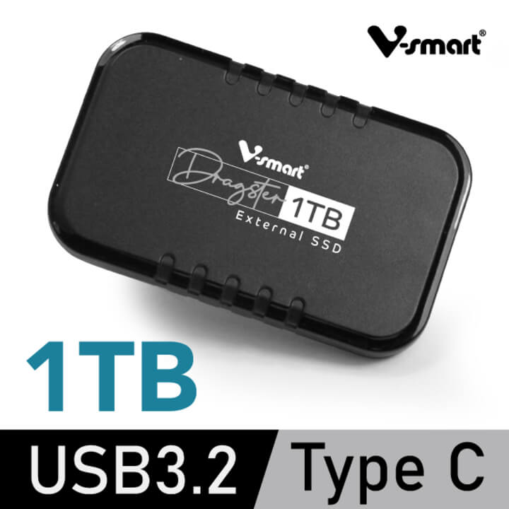 (V-smart)V-smart Dragster speeds up external SSD 1TB, black texture