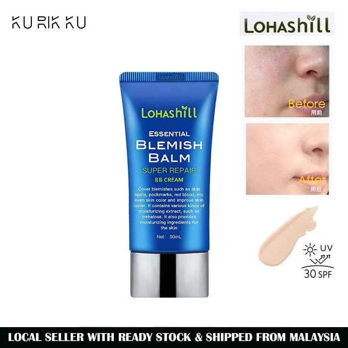 Korea Lohashill Blemish Balm BB Cream SPF30 50ml Pure Nature Intense Bio Essential Foundation Cream Make Up Base