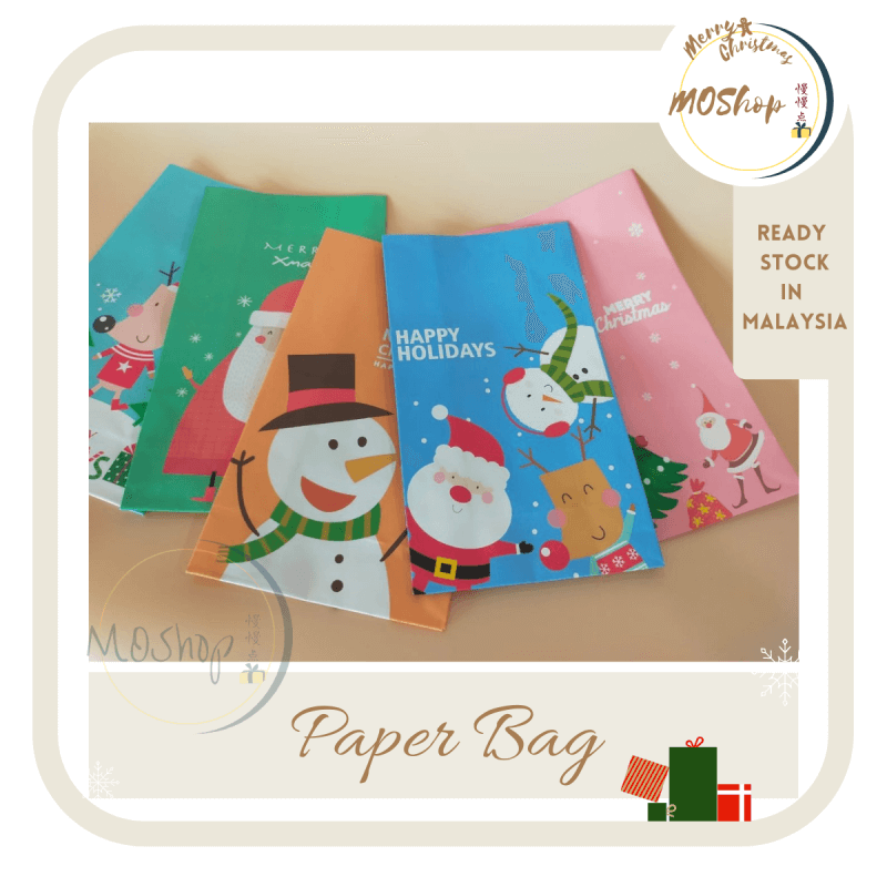 Christmas Gift Bag Paper Bag 圣诞礼品袋 礼物袋 Candy Snacks Packaging Bag