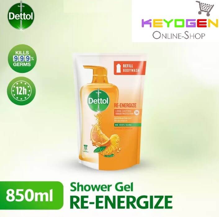 Dettol Shower Gel Re-energize 850ml Value Refill Pouch