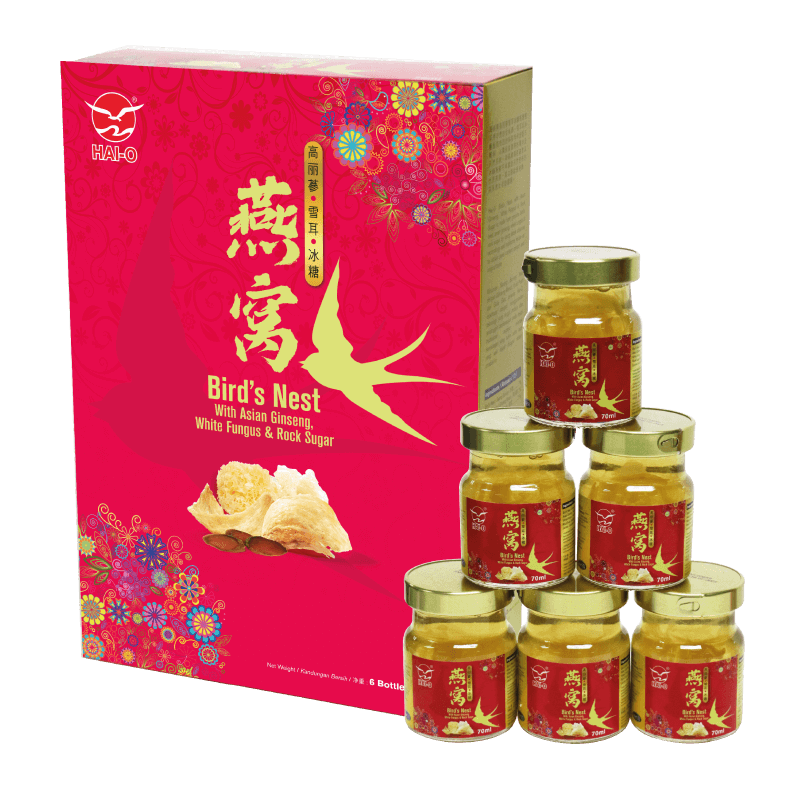 Bird\'s Nest With White Fungus, Asian Ginseng & Rock Sugar (70ml x 6) 2 boxes 【Free Shipping】