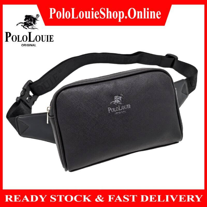 Original Polo Louie Men High Quality PU Leather Waist Bag Luxury Chest Bag Casual Crossbody Backpack Bag