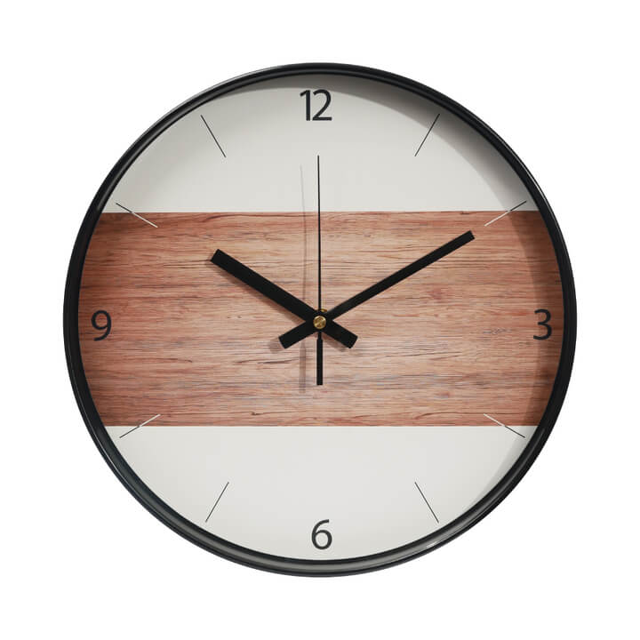 (TRENY)Brown wood grain silent clock wall clock
