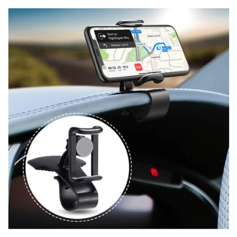 Car Phone Holder, Rotating Dashboard Clip Mount Stand, 360 Degree Rotation Cell Phone Holder