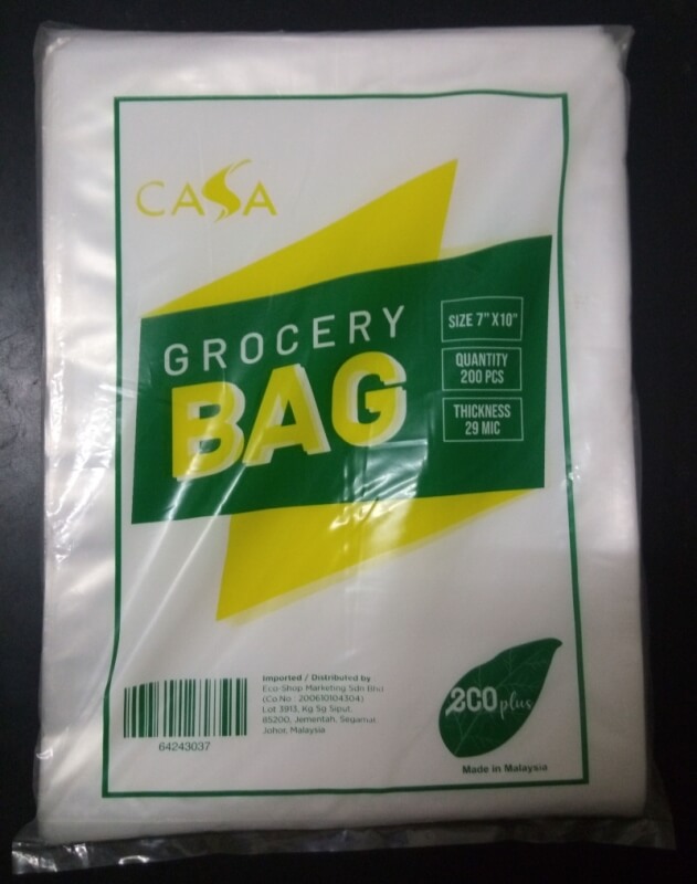 Casa 7 x 10 inch Clear HDPE Grocery Bag 490g 200pcs