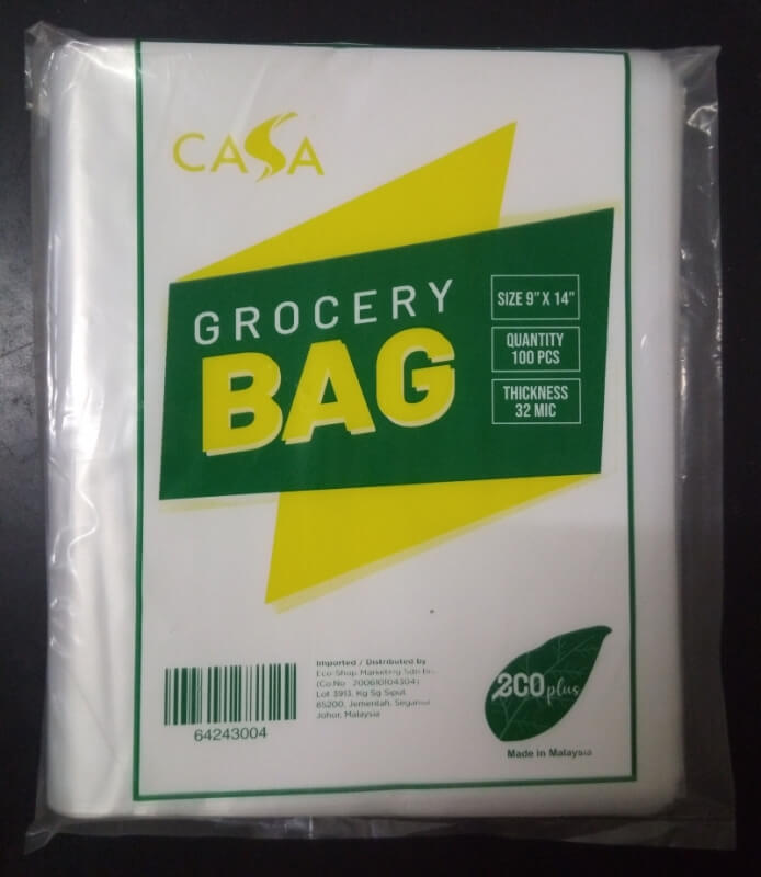Casa 9 x 14 inch Clear HDPE Grocery Bag 490g 100pcs