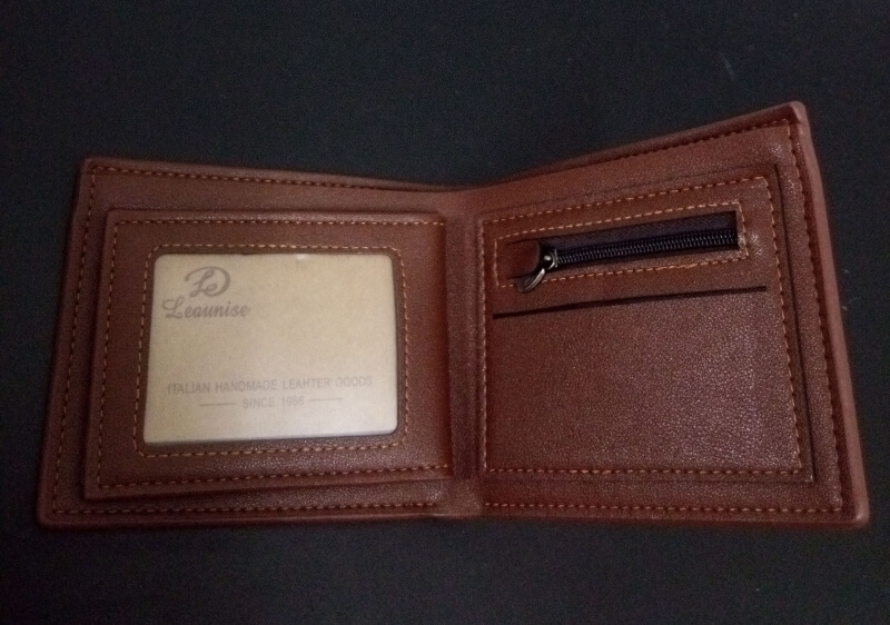 Leounise Men Wallet With Zipper Coin Pocket ZP845 - Light Brown