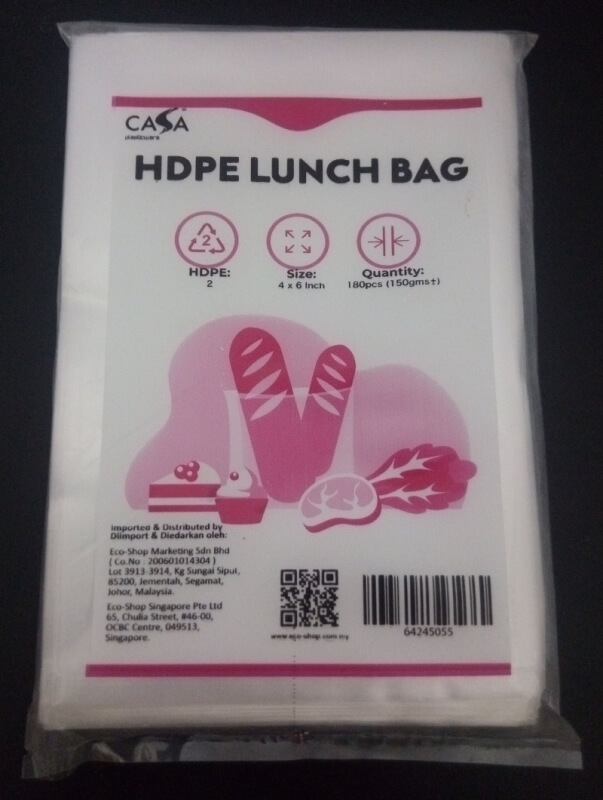 Casa 4 x 6 inch Clear HDPE Lunch Bag 150g 180pcs