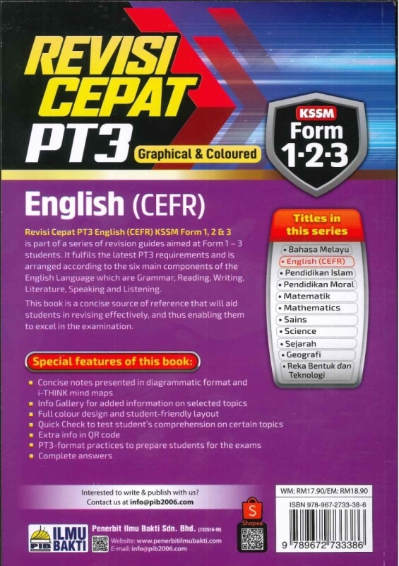 REVISI CEPAT ENGLISH(CEFR)(GRAPHICAL&COLOURED)FORM 1.2.3 PT3 KSSM 2022