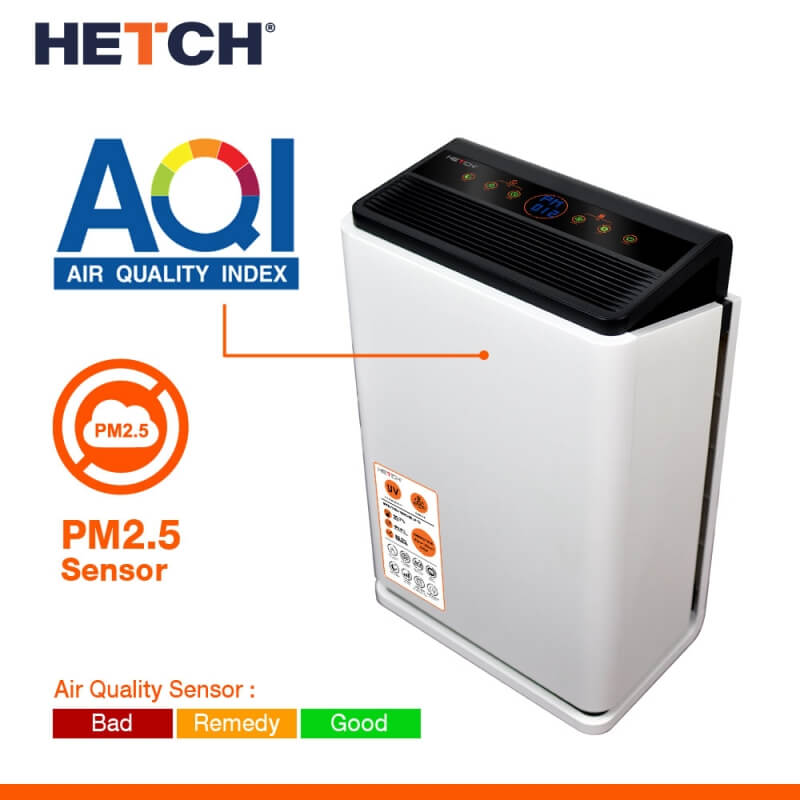 HETCH Air Purifier UV Light System APF-1804-HC [5-Tiers Filtration Ionizer Air Quality Sensor]