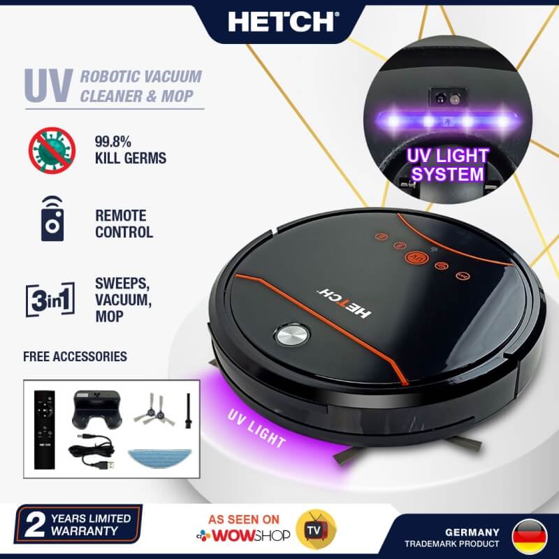 HETCH Robot UV Vacuum Cleaner & Mop RVC-1409-HC