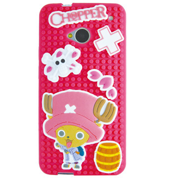 (Aztec)HTC New One M7 Piece Silicone Soft Phone Case - Pink Chopper puzzle