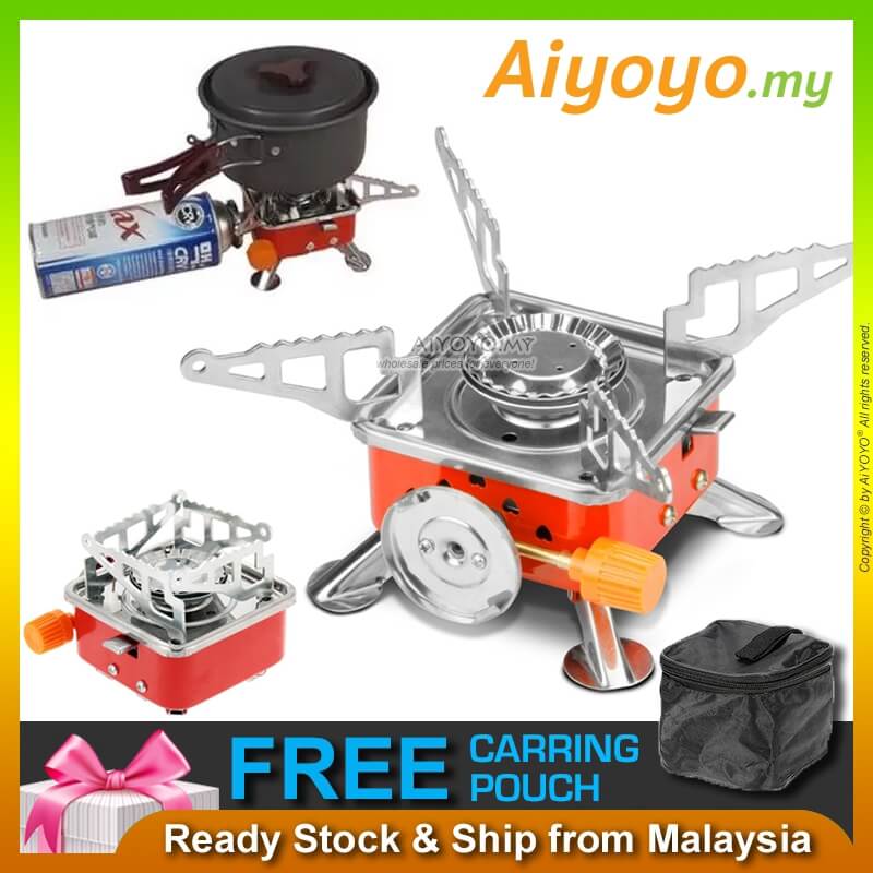 Portable Outdoor Camping Stove Picnic Gas Cooking Windproof Hiking Gasstove