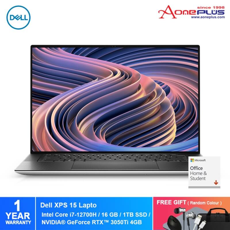 Dell XPS15-9520-701654G-UHD+-W11 15.6-Inch Laptop/ Notebook (i7-12700H, 16GB, 1TB, NV RTX3050Ti, W11H, Off H&S, Touchscreen)