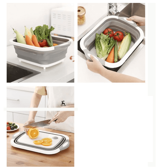 🍴 Foldable Multi Function Chopping board Kitchen Chop Board Kitchen Wash Basin with Drain Cutting Board