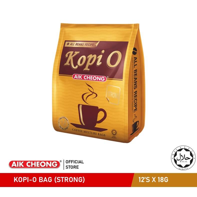 AIK CHEONG Kopi-O Bag 216g (18g x 12 sachets) - Strong