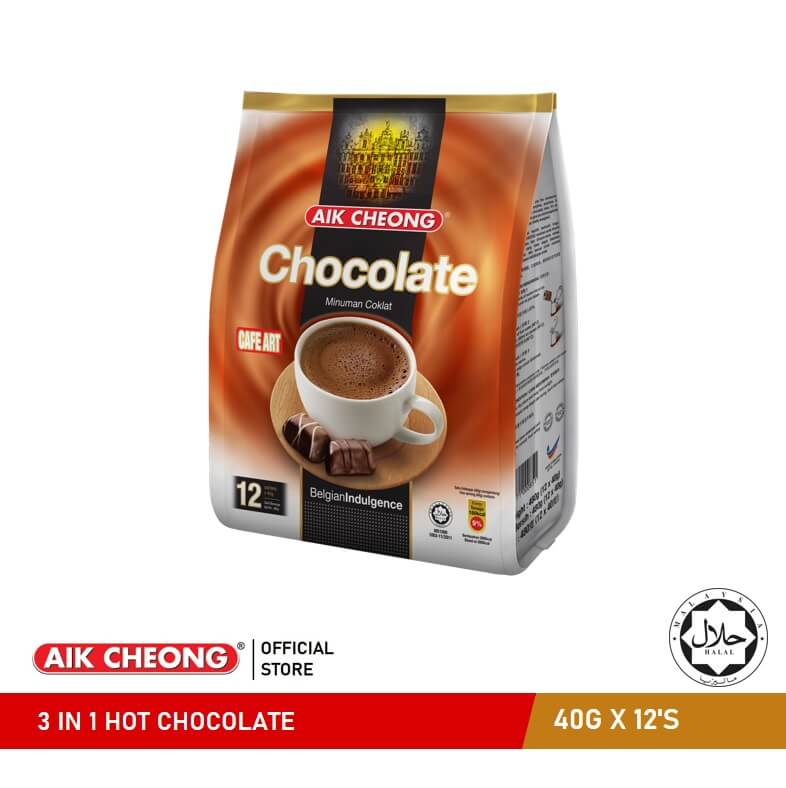 AIK CHEONG Cafe Art 3in1 480g (40g x 12 sachets) - Chocolate
