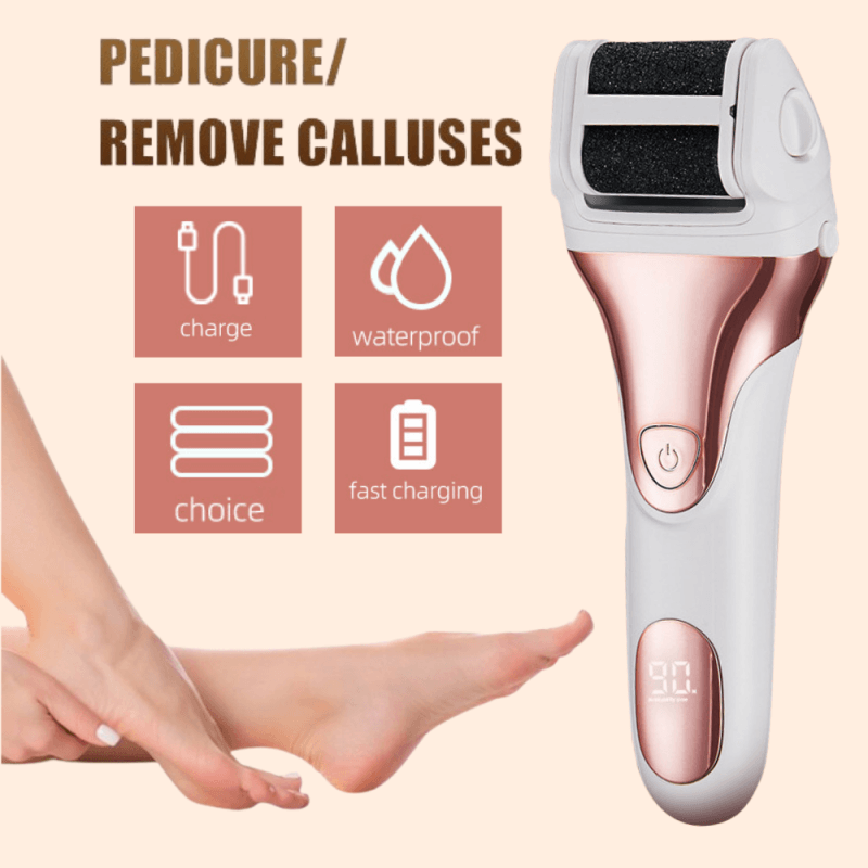 Electric Callus Remover for Foot Pedicure Tools, Foot Grinder, Foot Scrubber File to Remove Dead Skin With 3 Roller Heads