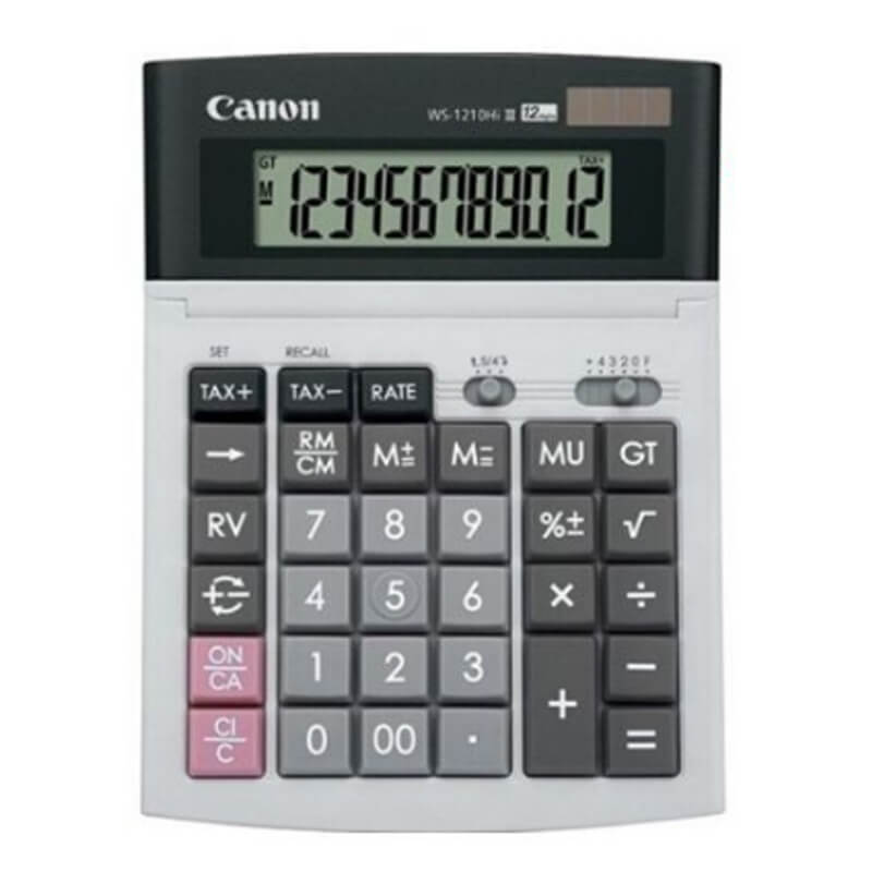 Canon WS-1210HI III 12 Digits Original Tax Calculator Original [Adjustable Display & Tax Calculation]