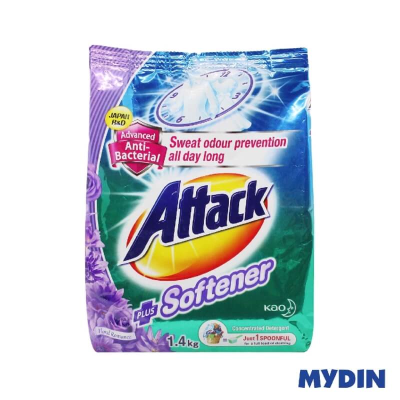 Attack Powder Detergent Plus Softener Floral Romance (1.4kg)