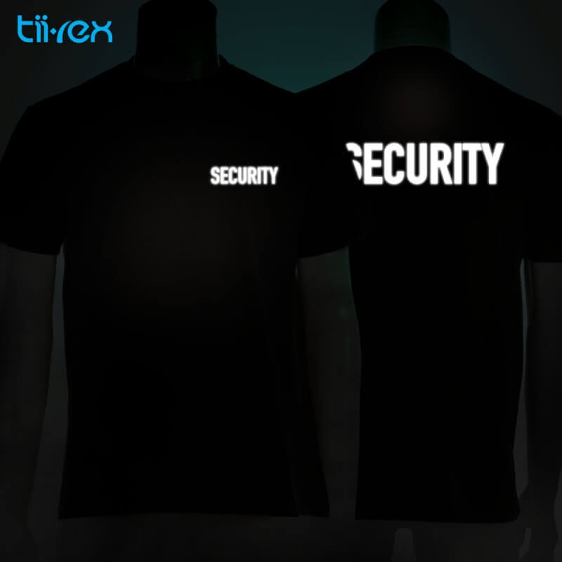 [Ready Stock] Tii-Rex Custom Made Security Team Reflective White Printed Casual Uniform Unisex Cotton T-Shirt