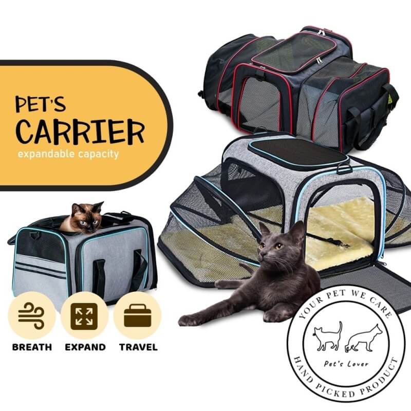 Pet Travel Carrier Bag Shoulder Top Handle for Small Cat Dog Expandable Foldable