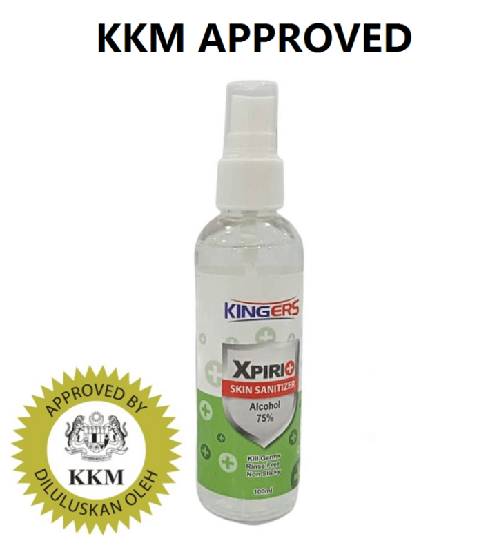 KINGERS XPIRI SKIN SANITIZER 100ML scent Peppermint