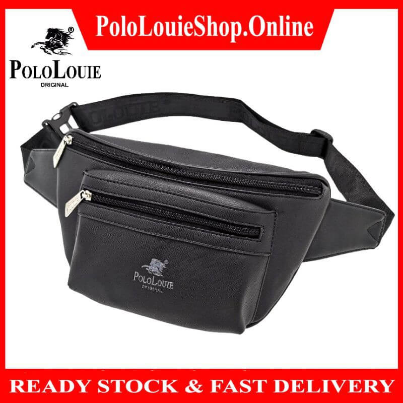 Original Polo Louie Men Leather Premium Waist Bag Trending Chest Bag Pouch Bag Cross Body Beg