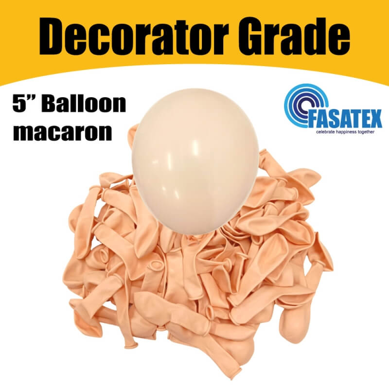 Fasatex 5 inch Round Macaron Peach Latex Balloon 100pcs