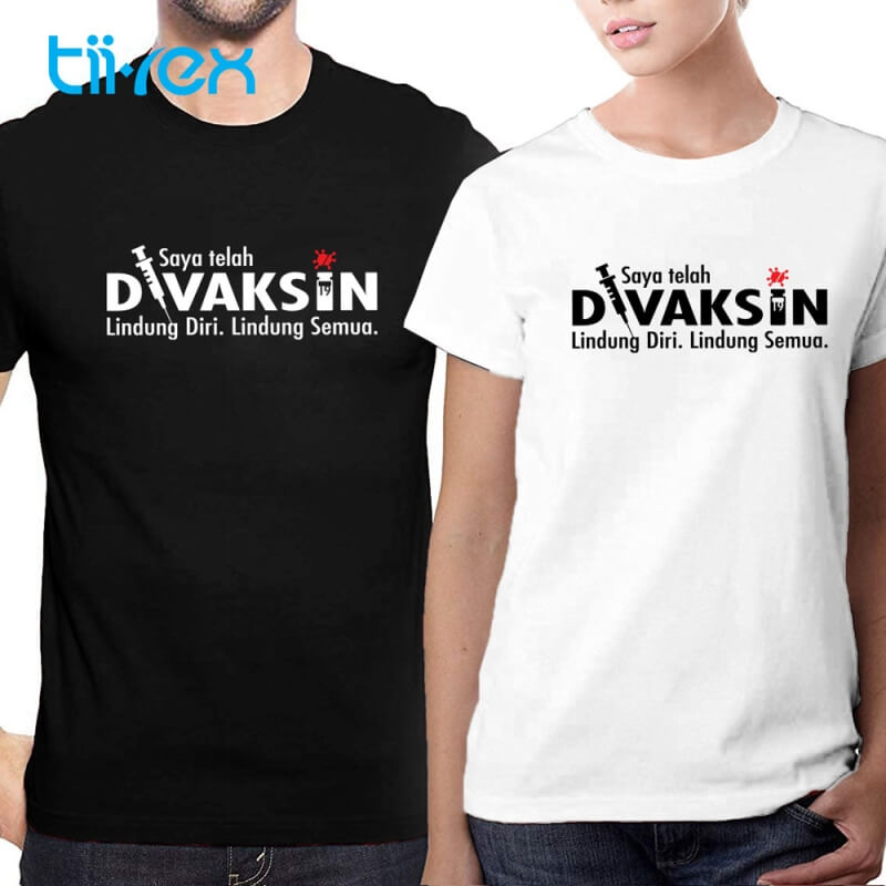 Tii-Rex [READY STOCK] Hot Item Divaksin Lindung Diri Covid 19 Premium Cotton T-Shirts