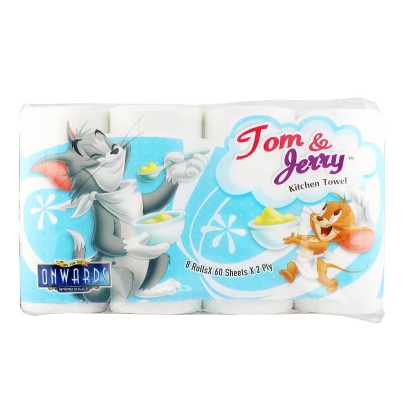 Onwards Kitchen Towel Tom & Jerry (60 Sheets x 8 Rolls)