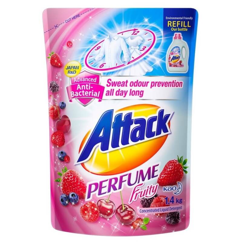 Attack Detergent Liquid Perfume Fruity Refill 1.4kg
