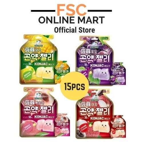 [FSC] Dolphin Konjac Jelly 18% Juice Content 20gx15s (Grape/Mango/Lychee/Peach)