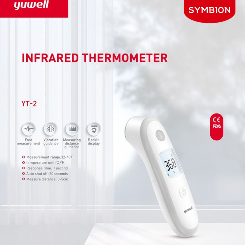 Yuwell Infrared Non Contact Forehead Thermometer YT-2 | High Accuracy 10 Groups Of Memory