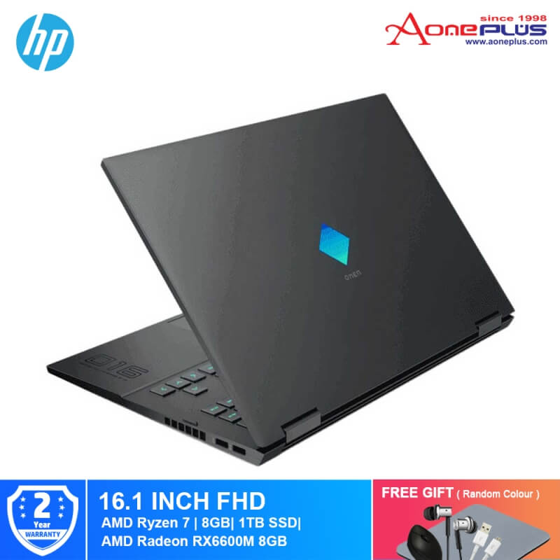 HP Omen 16-c0131AX Gaming Laptop Mica Silver| 4N097PA#UUF| AMD Ryzen 7 5800H| 16GB| 1TB SSD| AMD Radeon RX6600M 8GB VRAM| 16.1-inch FHD | Window 10
